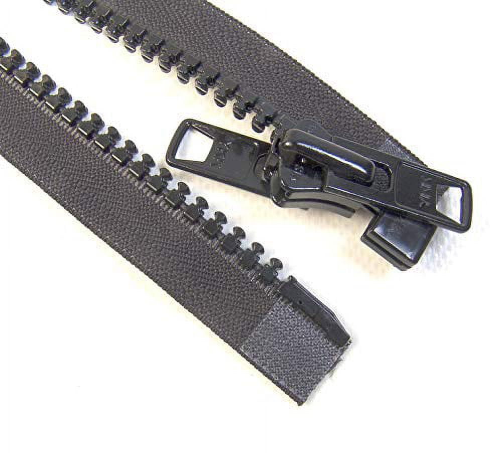 YKK Brand Zipper, Black #10 Separates at The Bottom, Marine Grade Metal Tab Slider, Heavy Duty (250" Inches)