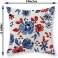 thumbnail image 6 of 4th of July Pillow Covers 18x18 Set of 2 Blue Red Flower Throw Pillows Patriotic Independence Memorial Day Decorative Pillowcase Linen Outdoor Farmhouse Floral Cushion Case for Couch Decor, 6 of 6