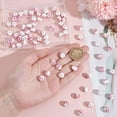 thumbnail image 3 of 1 caja de 80 cuentas de cerámica rosa con forma de flor, cuentas de porcelana de 10 mm, redondas, grandes, blancas, estampadas, con forma de planta y flor., 3 of 5
