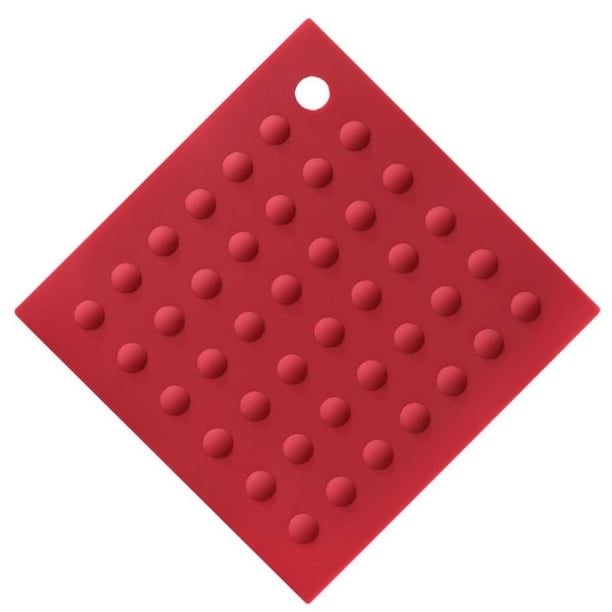 Cateissary Almohadillas de aislamiento térmico de silicona, accesorios profesionales para el hogar, almohadillas gruesas de soporte para ollas de Almacenamiento y organización del hogar Rojo
