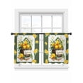 thumbnail image 7 of Lemon Basket Summer Sheer Curtains 45 Inch Length 2 Panels Set, Farmhouse Green Lace Eucalyptus Voile Window Treatment Rod Pocket Small Kitchen Curtains Drapes for Bedroom 52"x45"x2, 7 of 7