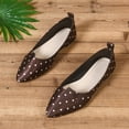 thumbnail image 4 of Miluxas Women's Slip on Flats,Pointy Toe Polka Dots Ballet Flats Dress Shoes Brown 7.5(40), 4 of 8