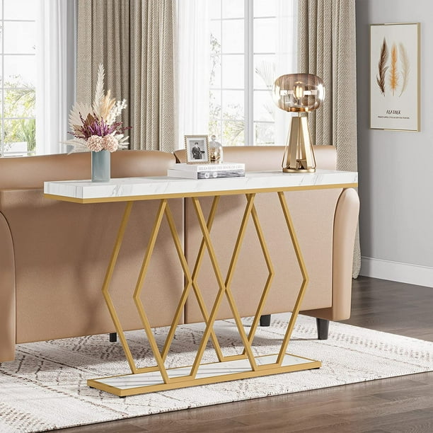 Tribesigns 55" Gold Console Table for Living Room, Modern Entryway