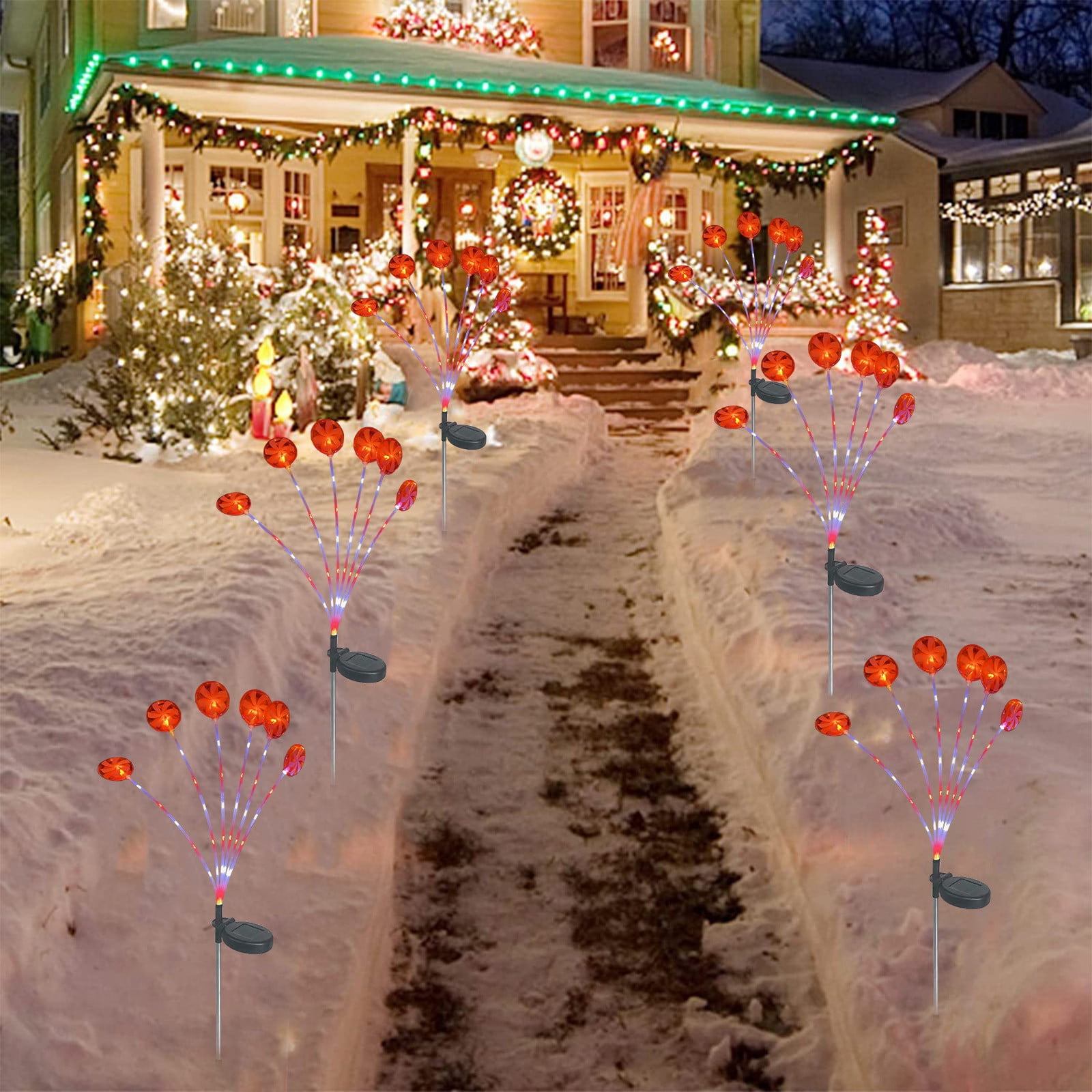 EUDIDV Festive String Lights Outdoor Solar Christmas Light ,Solar Powered Prelit Small Christmas For Holiday Outside Garden Yard Decor Xmas Lights
