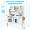 thumbnail image 3 of Costway Kids Kitchen Playset Wooden Pretend Play Chef Toy w/ Microwave & Accessories, 3 of 10