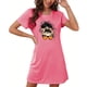 thumbnail image 4 of Camisón corto de talla grande para mujer, camisón de manga corta con estampado de pecho a la moda, camisón para mujer, 4 of 5
