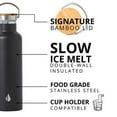 thumbnail image 5 of Elemental Classic Insulated Water Bottle, Leak Proof Thermos Water Bottle with Bamboo Lid and Metal Ring, Reusable Insulated Stainless Steel Water Bottle, 25oz - Matte Black, 5 of 9