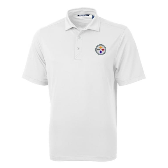 Men's Cutter & Buck White Pittsburgh Steelers Virtue Eco Pique Recycled Polo