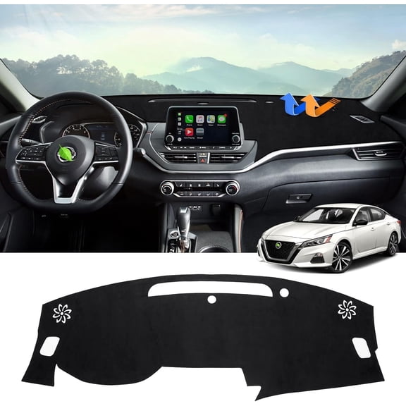 Canvcle Dashboard Cover Mat for Nissan Altima 2019-2025 Accessories Dash Cover Flannel Dash Mat Sunshade Glare UV Rays Protector
