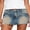 Blue, variant on LMLYSoH Women Denim Skirt Fashion Frayed Hem Summer Washed Low Rise Bodycon Mini Skirts