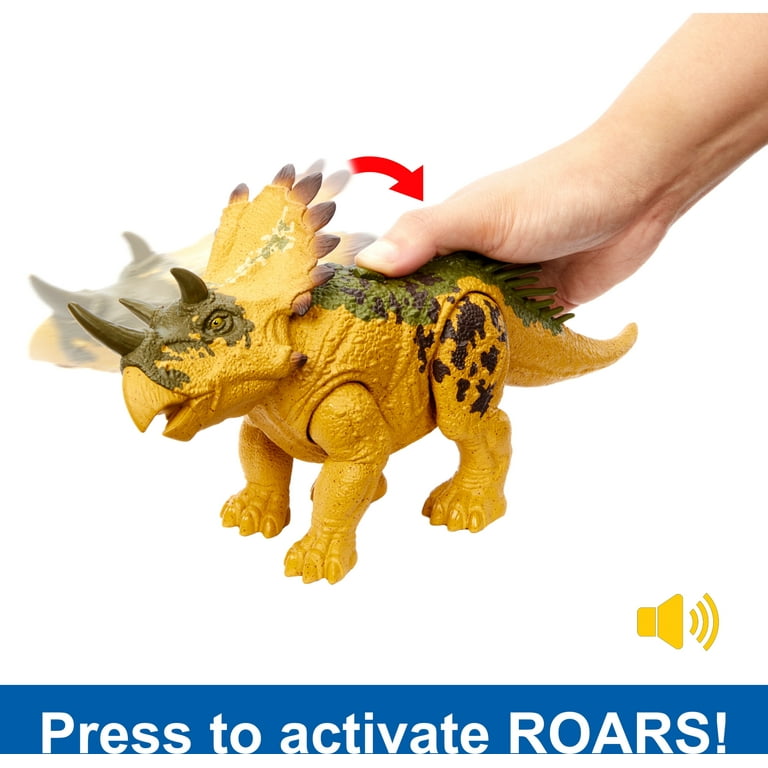 Jurassic World Triceratops Ruge Y Embestida - Figura De 33 Cm Con Movimientos Y Sonidos +4 Años