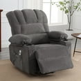 thumbnail image 2 of HSUNNS Recliners Lift Chair for Elderly, Living Room Cotton Recliner Chair with Massage and Heat, Single Sofa with USB Port, Cup Holder, Side and Front Pocket, Grey, 2 of 11