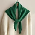 thumbnail image 2 of HNMKIU Triangle head scarf for women Shawl Wrap Soft Knitted Multifunctional Fashion Neckwear Elegant Headwear for All Seasons and Occasions 03_Green,One Size, 2 of 3