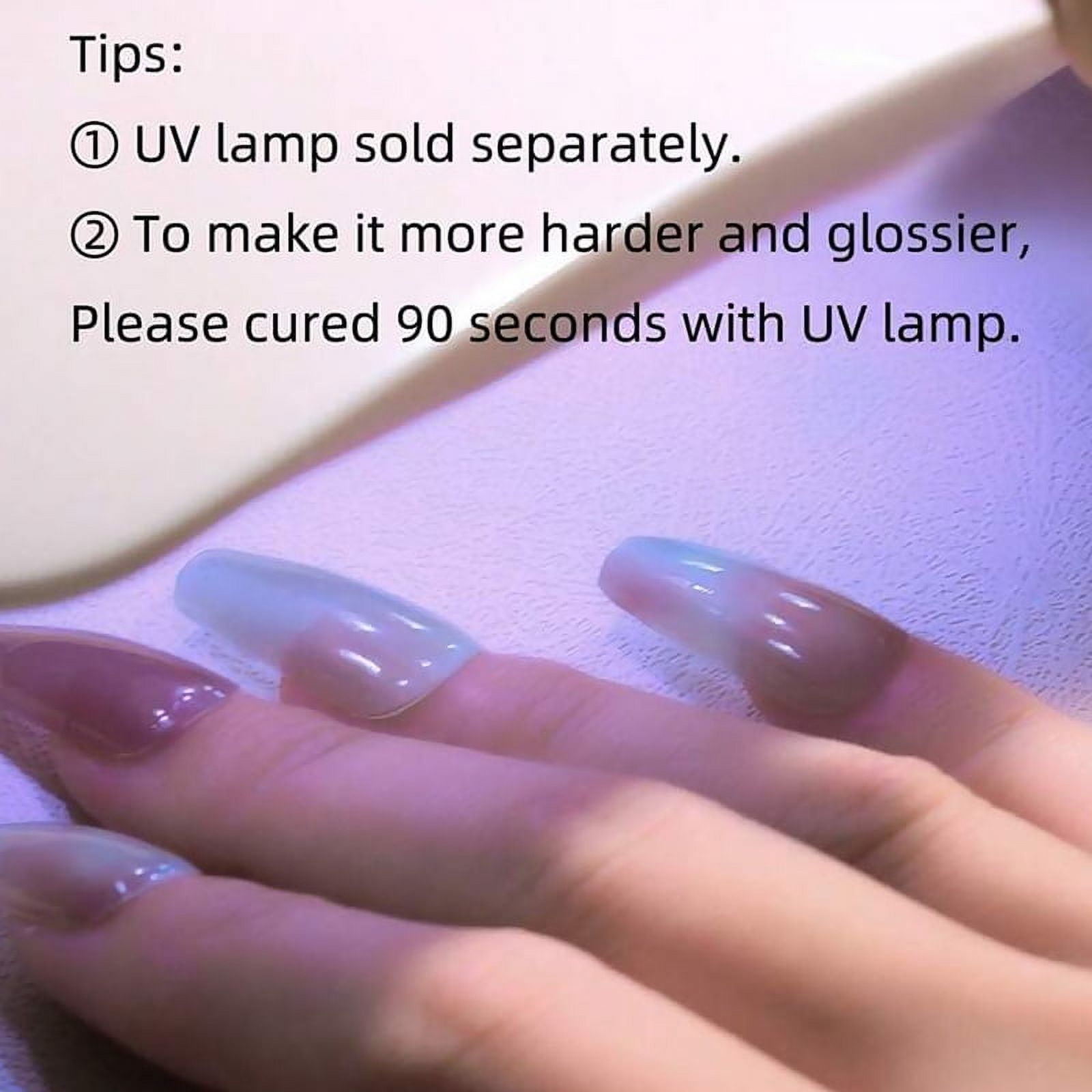 16Tips Semi-Cured Gel Nail Sticker Pure Color UV/LED Lamp Gel Nail Polish Wraps Long-Lasting Full Cover Gel Sticker Nail Decor # #