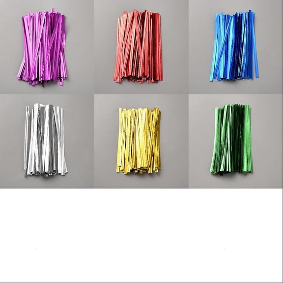 1200Pcs Wire Twist Ties 100x4x0.5mm Mixed Color Plastic Twist Ties Gift Wrapping Supplies Packaging Decorations