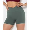 thumbnail image 4 of GHSDFBB Workout Shorts Women Spandex High Crossover Waist Gym Athletic Yoga Running with Pockets, 4 of 7