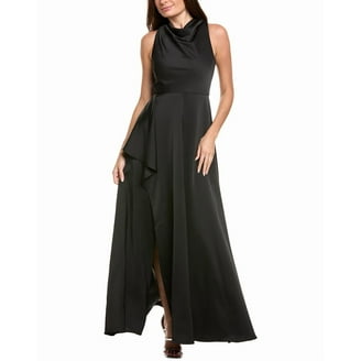 amsale black dress Amsale Evening Peplum Train Gown P457M main image 1