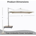 thumbnail image 2 of Grand Patio 10x13 ft Outdoor Cantilever Umbrella with Acrylic Fabric & Base & Cover for Poolside, Deck, Backyard, Gray Pole, 2 of 8