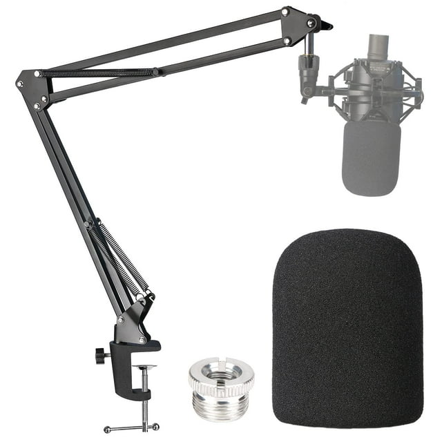 Mic Boom Arm con parabrisas y filtro antipop para Audio-Technica AT2020