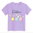 thumbnail image 4 of Girls Shirts Size 12-14 Easter Fashion Prints Shirt Short Sleeve Casual Crewneck T-Shirts Soft and Comfortable Summer Tees Children Clothing Purple 6-7 Years, 4 of 4