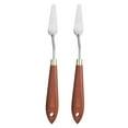 thumbnail image 1 of Uxcell 2 piezas cuchillo de paleta herramienta de pintura de acero inoxidable con mango de madera de haya., 1 of 1
