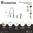 thumbnail image 4 of Kingston Brass KS8728DLBS Concord Double-Handle 4-Hole Widespread Kitchen Faucet with Brass Sprayer in Brushed Nickel, 4 of 5