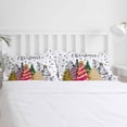 thumbnail image 5 of Merry Christmas Tree Twin Size Comforter Set, Graffiti Pink Tree Abstract Snowflake Soft Bedding for All Seasons, 4 Pcs Bed Set with 1 Comforter (68"x86") ,1Sheet(66"x116"), 2 Pillowcases (19"x29"), 5 of 7