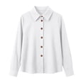 thumbnail image 6 of GUACER Tops for Women Waffle Knit Long Sleeve Button Down Collared Button-Down Shirts, 6 of 7