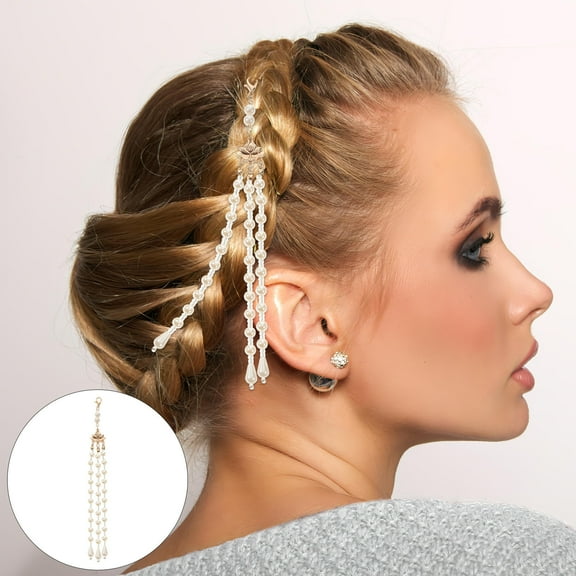 MLINS  2 Pcs Hairpin Headdress Chinese Stick Pearl Tassel Pendant