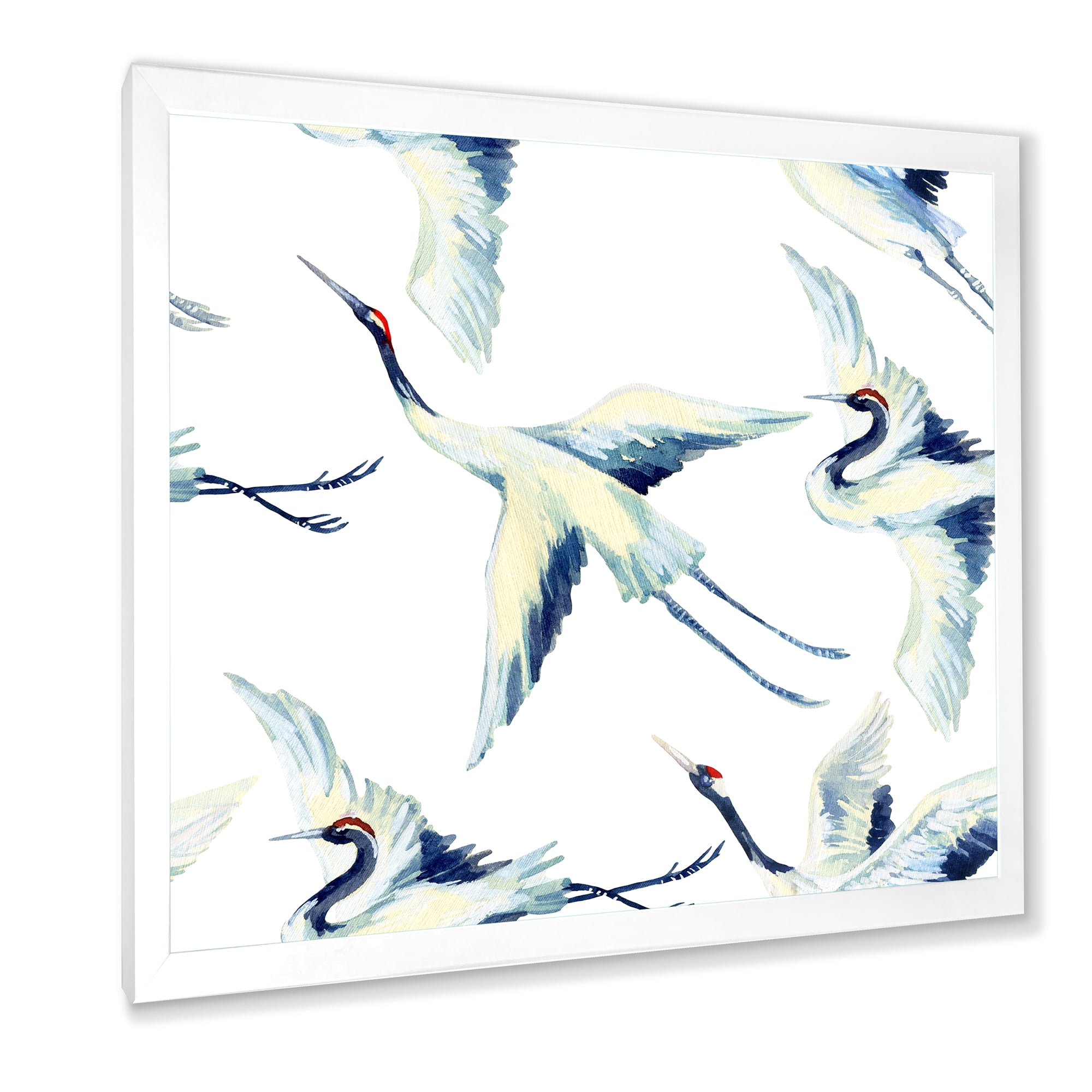 Designart 'Asian Crane Bird Impression I' Traditional Framed Art Print