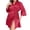 Red, variant on Plus Size Robe Women, Ice Silk Lightweight Open Front Loungewear with Belt, Breathable Summer Home Wear for Outdoor,Red 3XL
