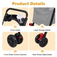 thumbnail image 6 of Tereitr Pet Stroller for Small Dogs & Cats, 4 Wheel Outdoor Travel Folding Dog Stroller with Cup Holder, Visible Mesh Windows, Rear Wheel Brakes, Pets Up to 33 lbs, Grey, 6 of 9