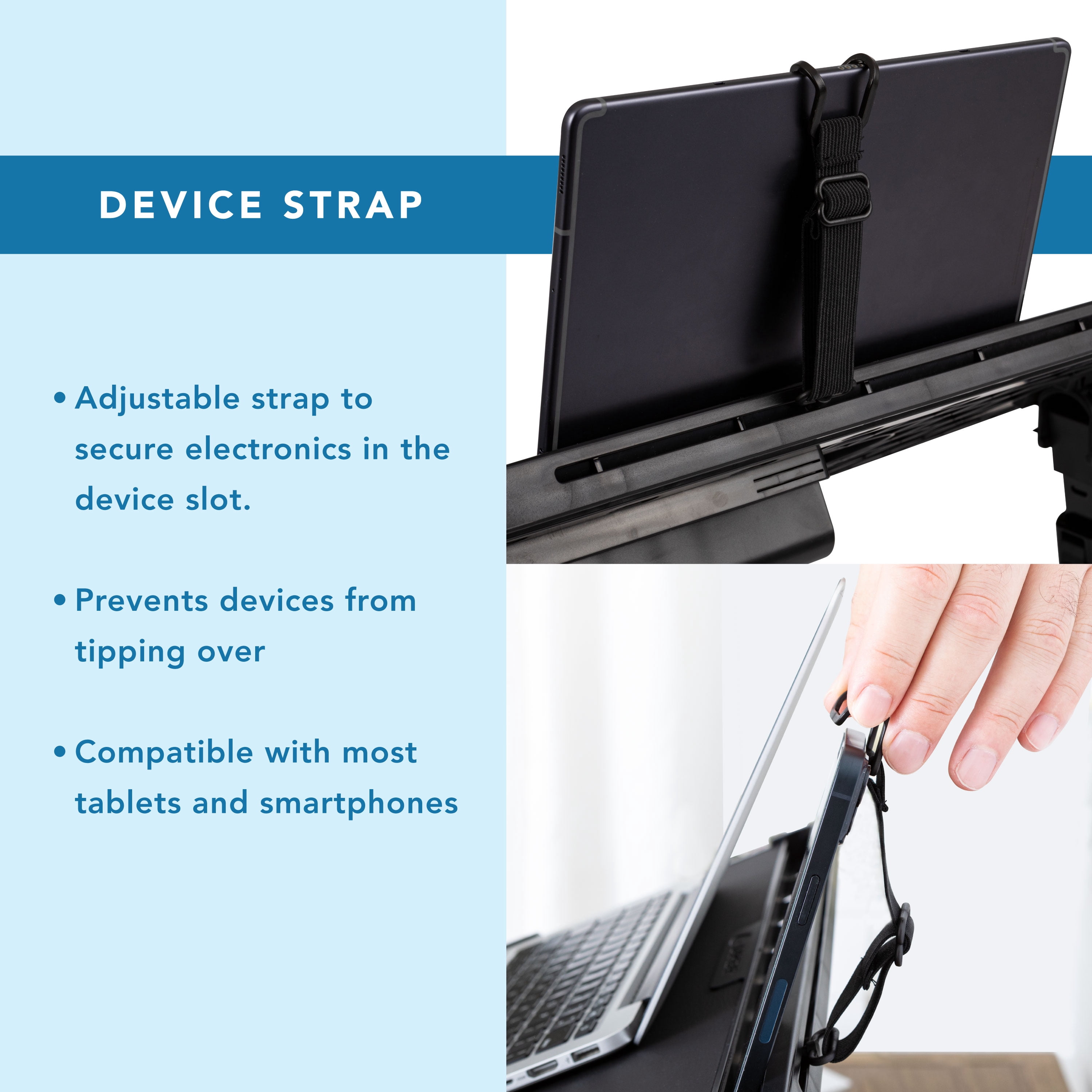 LapGear Tilt Table Lap Desk, Fits 17.3" Laptop, Black Leather
