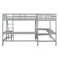 thumbnail image 4 of Bellemave L-Shaped Loft Bed with L-shaped Desk Twin Size Loft Bed with Desk for 2 Wood Corner Twin Beds with Ladder and Guardrails for Teens, No Box Spring Needed (Gray), 4 of 11
