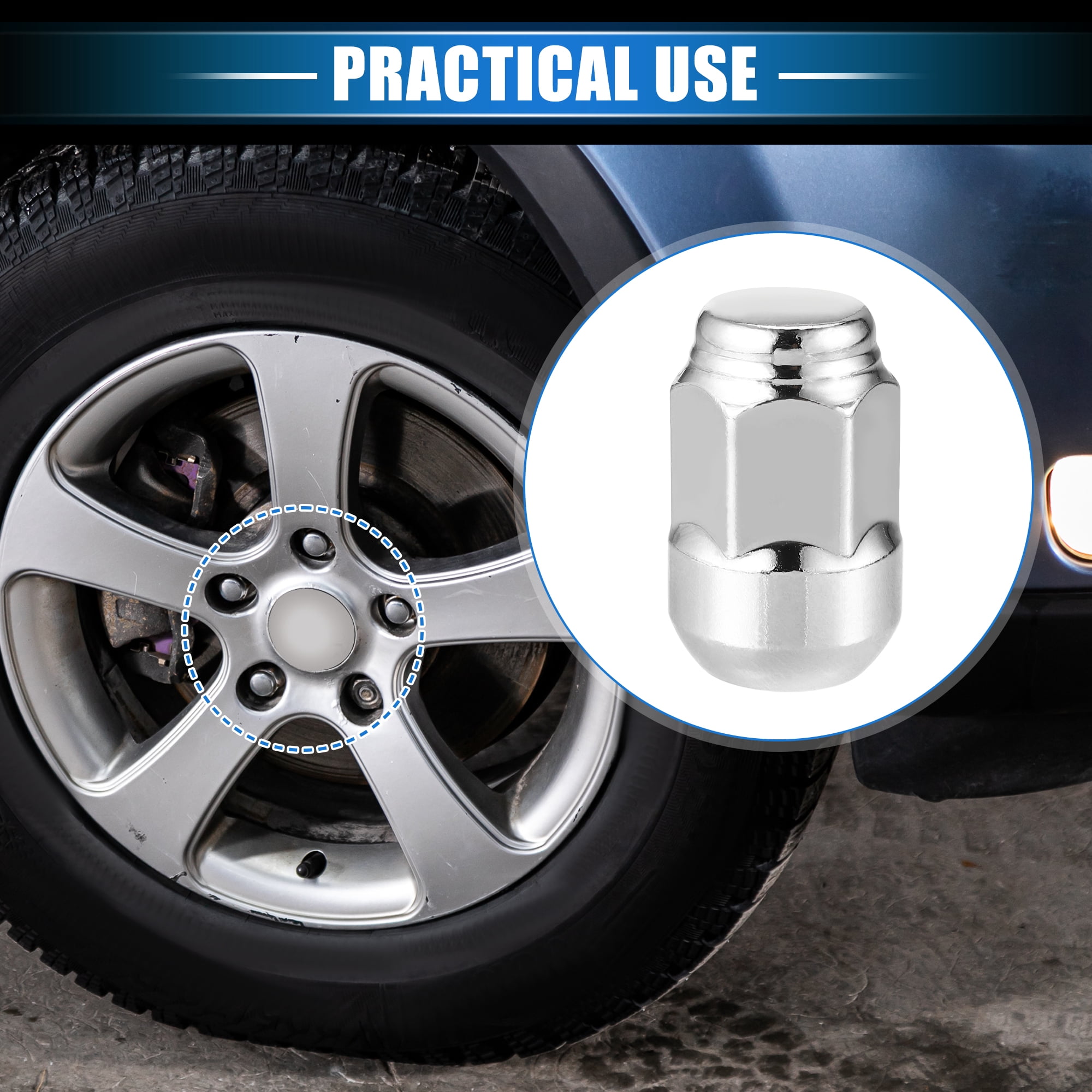 Unique Bargains Conical 60 Degree Seat Hexagon Wheel Lug Nuts for Acura CL 2003 5