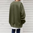 thumbnail image 5 of Women's Loose Casual Pullover Solid Color Sweatshirt, Simple Fall Winter Fashion with Comfort Fit and Soft Material for Everyday Use and Layering,Army Green,L, 5 of 6