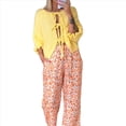 thumbnail image 2 of Suéter Tipo Cárdigan con Lazo para Mujer, Tejido Ligero con Volantes, Corta, Chaqueta de Moda 2025. Amarillo L, 2 of 10