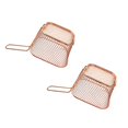 thumbnail image 1 of Oleegame 2PC Electroplate Stainless Steel Mini Frying Net Square Block Mesh Kitchen Tools Gold, 1 of 5