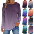 thumbnail image 5 of Fancifize Womens Trendy Long Sleeve Shirts Color Block Casual Crewneck Pullover Top Tshirt Basic Tee Loose Soft Fall Fashion Outfits, 5 of 5