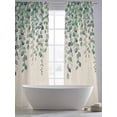 thumbnail image 5 of Teal Green Eucalyptus Leaves Sheer Curtains 84 Inch Length 2 Panels Set, Spring Plants Country Beige Voile Window Treatment Rod Pocket Curtains Sheers Drapes for Bedroom/Living Room/Kitchen 52"x84"x2, 5 of 7