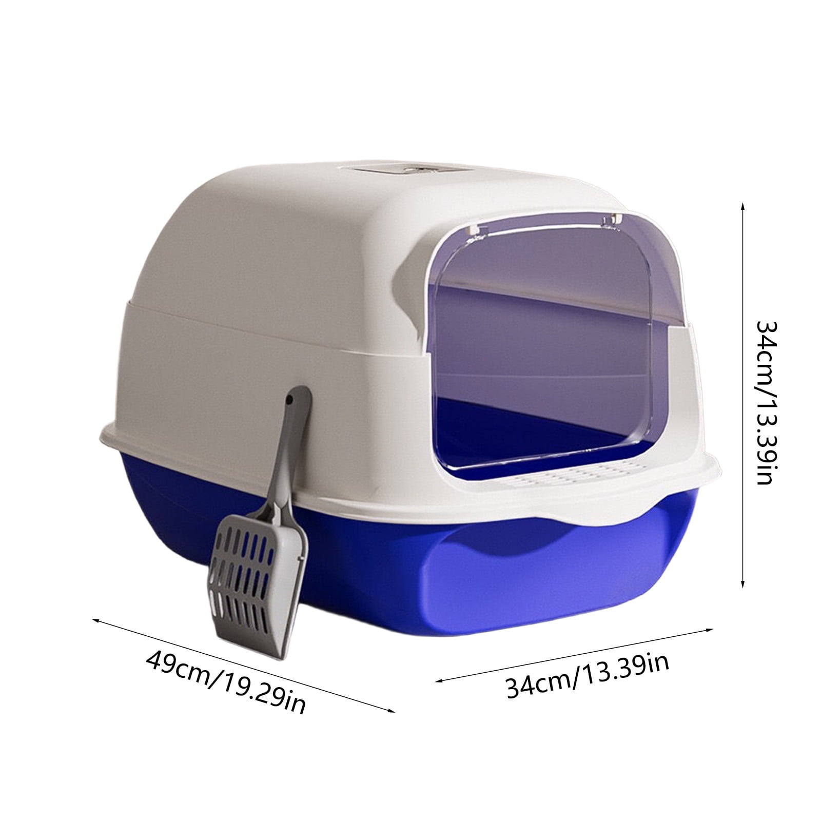 Tuvgenk Odor Containing Cat Litter Box, Fully Enclosed Design with Lid Traps Smell, High Sides Prevent Scatter, Includes Free Scoop