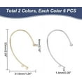 thumbnail image 2 of 12Pcs 2 Color DIY Ear Cuff Brass Earring Cuffs Tassel Ear Wrap Earring Cuffs Accessaries with 2 Loop 53mm Long Ear Cuff, 2 of 9