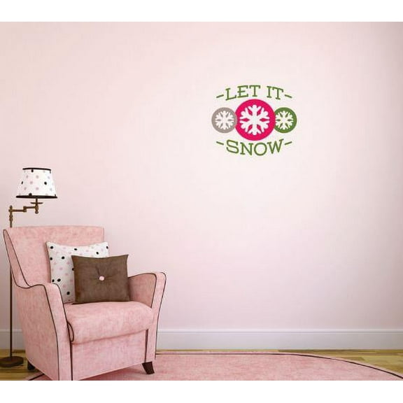 Custom Decals - Prices Reduced Vinyl Wall Sticker : Let It Snow Christmas Holiday Spirit Winter Bedroom Bathroom Living Room Mural : 40 X60" -