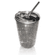 thumbnail image 5 of Taladro en barra con diamantes de imitación y destellos brillantes, taza para bebidas con incrustaciones de diamantes de 550 ml, taza de café con pajita de acero inoxidable, cuerpo recto, tubo recto, 5 of 6