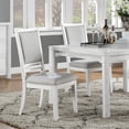 thumbnail image 3 of Sunset Trading Dover Upholstered Dining Side Chairs Cerused White Wood Set of 2, 3 of 5