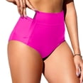thumbnail image 4 of Women High Waisted Swimsuit Bikini Bottoms - Swim Bottom Full Coverage Bathing Suit with Pockets 2026 Hot Pink L, 4 of 5