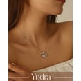 thumbnail image 3 of Yndra Heart Necklace for Women,S925 Sterling Silver June Alexandrite Birthstone Pendant Butterfly Necklace,Jewelry Gift for Her Wife Mom Girlfriend, Birthday Valentine’s Day Mother’s Day Gift, 3 of 11