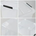 thumbnail image 2 of 4 Pack 70 L Large Storage Container Bin, Plastic Latching Tote Box with Wheels, 2 of 7