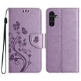 thumbnail image 2 of for Samsung Galaxy S25 Phone Case Wallet,Women Flip Folio Kickstand Cover with Credit Card Holders Emboss Butterfly Flower PU Leather Purse Wrist Strap Shockproof Case,Lightpurple, 2 of 9