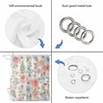 thumbnail image 4 of Pink Watercolor Floral Shower Curtain, Waterproof Shower Curtains for Bathroom, Spring Botanical Leave Flowers Washable Fabric Bathtub Curtain Set Bath Decor with 12 Hooks Standard 72"x72", 4 of 8